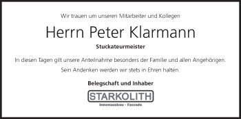 Anzeige von Peter Klarmann von MGO