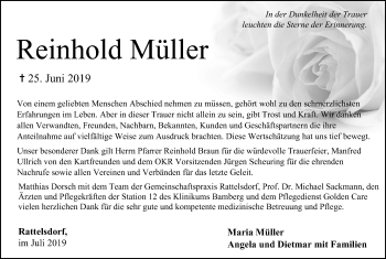 Anzeige von Reinhold Müller von MGO