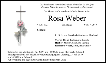 Anzeige von Rosa Weber von MGO