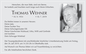 Anzeige von Thomas Wehner von MGO