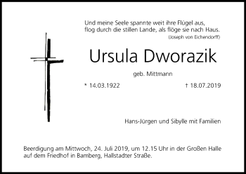 Anzeige von Ursula Dworazik von MGO