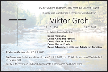 Anzeige von Viktor Groh von MGO