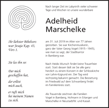 Anzeige von Adelheid Marschelke von MGO
