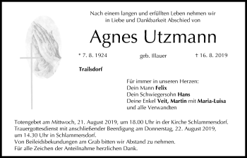 Anzeige von Agnes Utzmann von MGO