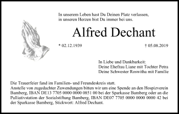 Anzeige von Alfred Dechant von MGO