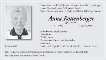 Anzeige von Anna Rottenberger von MGO