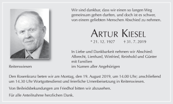 Anzeige von Artur Kiesel von MGO