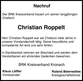 Anzeige von Christian Roppelt von MGO