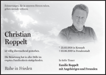 Anzeige von Christian Roppelt von MGO