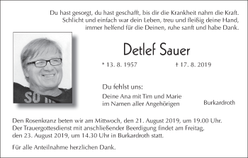 Anzeige von Detlef Sauer von MGO