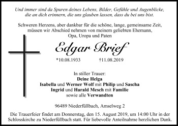 Anzeige von Edgar Brief von MGO