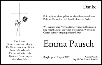 Anzeige von Emma Pausch von MGO