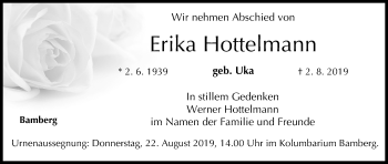 Anzeige von Erika Hottelmann von MGO