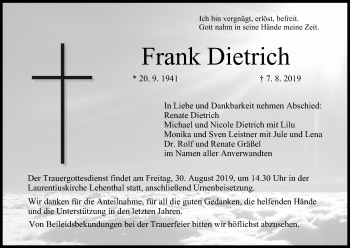 Anzeige von Frank Dietrich von MGO