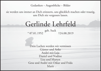 Anzeige von Gerlinde Lehrfeld von MGO