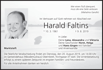 Anzeige von Harald Faltins von MGO
