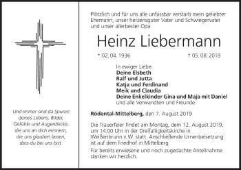 Anzeige von Heinz Liebermann von MGO
