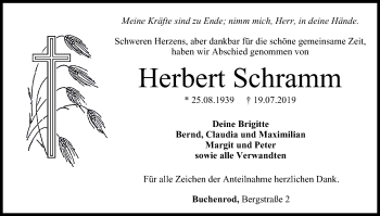 Anzeige von Herbert Schramm von MGO
