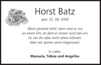 Anzeige von Horst Batz von MGO