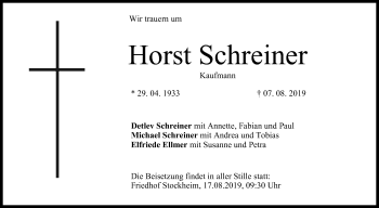 Anzeige von Horst Schreiner von MGO