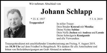 Anzeige von Johann Schlapp von MGO