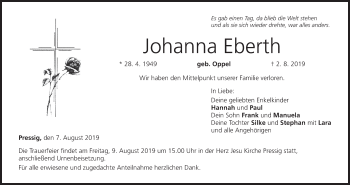 Anzeige von Johanna Eberth von MGO