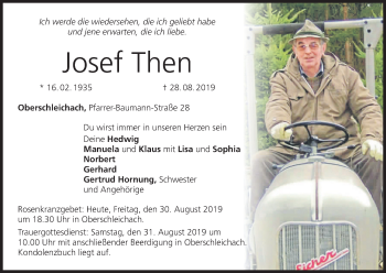 Anzeige von Josef Then von MGO