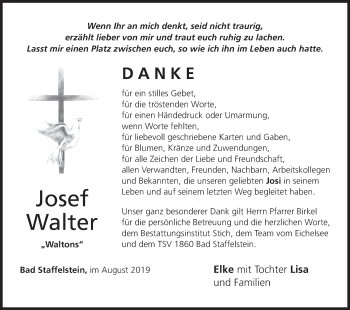 Anzeige von Josef Walter von MGO
