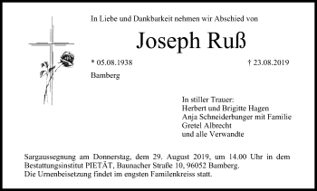 Anzeige von Joseph Ruß von MGO