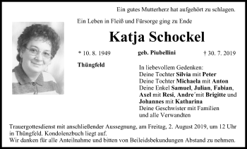 Anzeige von Katja Schockel von MGO