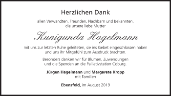 Anzeige von Kunigunda Hagelmann von MGO