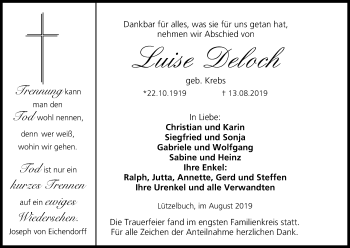 Anzeige von Luise Deloch von MGO