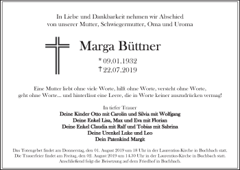 Anzeige von Marga Büttner von MGO