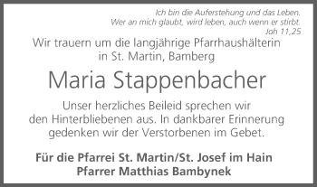 Anzeige von Maria Stappenbacher von MGO
