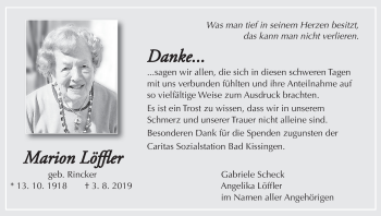Anzeige von Marion Löffler von MGO