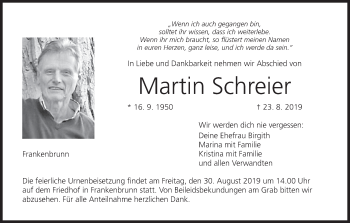 Anzeige von Martin Schreier von MGO