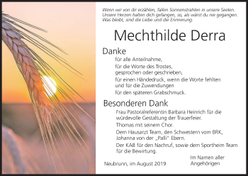 Anzeige von Mechthilde Derra von MGO