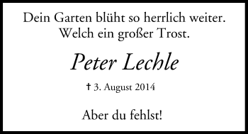 Anzeige von Peter Lechle von MGO