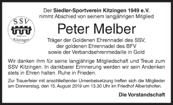 Anzeige von Peter Melber von MGO