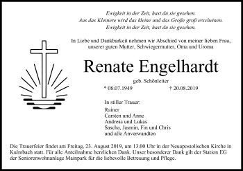 Anzeige von Renate Engelhardt von MGO