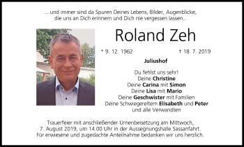 Anzeige von Roland Zeh von MGO
