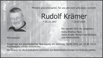 Anzeige von Rudolf Krämer von MGO