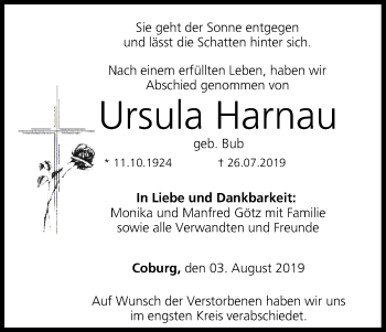 Anzeige von Ursula Harnau von MGO