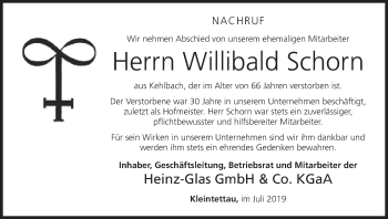 Anzeige von Willibald Schorn von MGO