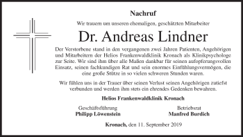 Anzeige von Andreas Lindner von MGO
