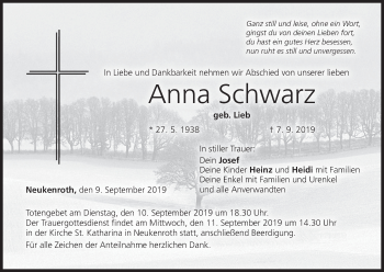 Anzeige von Anna Schwarz von MGO
