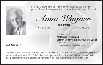 Anzeige von Anna Wagner von MGO