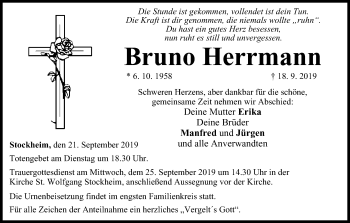 Anzeige von Bruno Herrmann von MGO