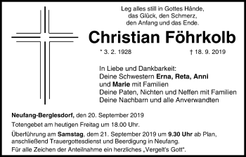 Anzeige von Christian Föhrkolb von MGO