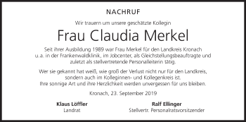 Anzeige von Claudia Merkel von MGO